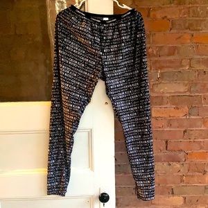 Calvin Klein Sleepwear Black Elastic Waist Pants